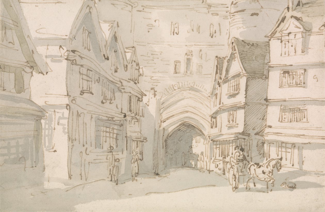 The South Gate, Exeter by Thomas Rowlandson