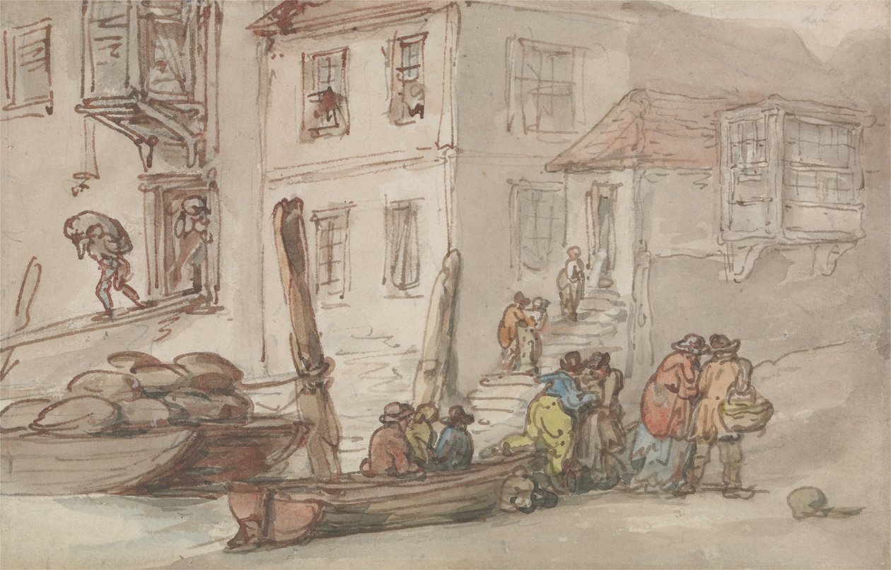 Wapping Old Stairs by Thomas Rowlandson