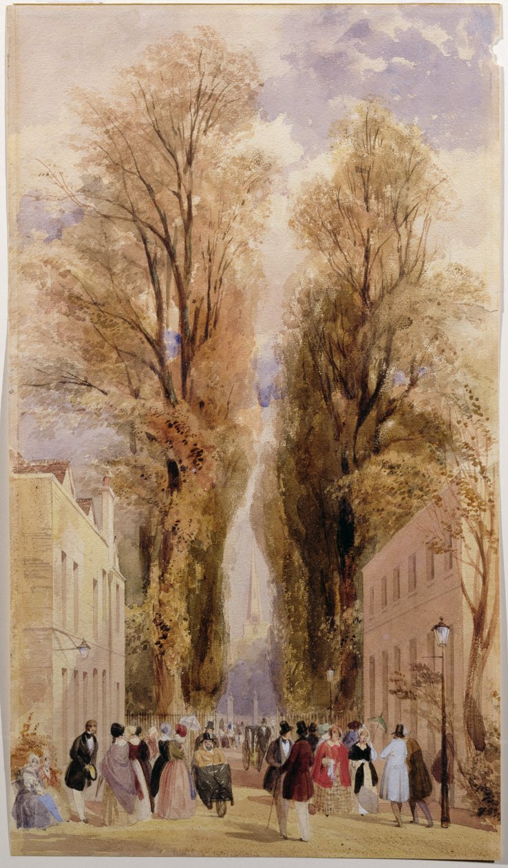 The Old Well Walk, Cheltenham, c.1840 by Thomas Shotter Boys