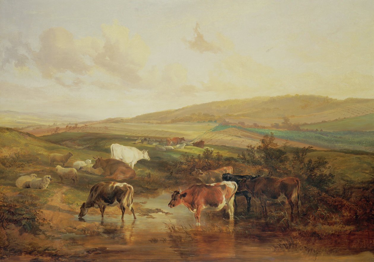 Grazing Animals by Thomas Sidney Cooper