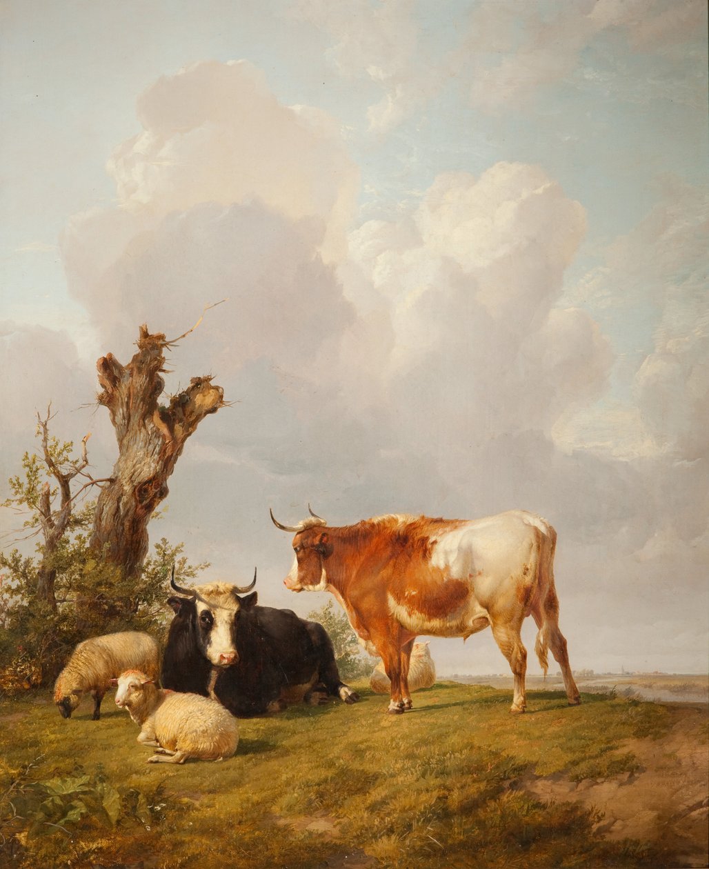 View in Stour Valley with Two Cows by Thomas Sidney Cooper