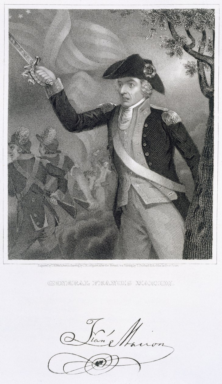 Portrait of General Francis Marion at the Battle of Eutaw Springs by Thomas Stothard