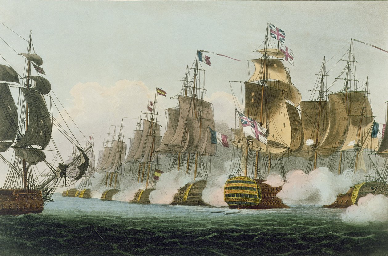 The Battle of Trafalgar, 21st October 1805, engraved by Thomas Sutherland for J. Jenkins