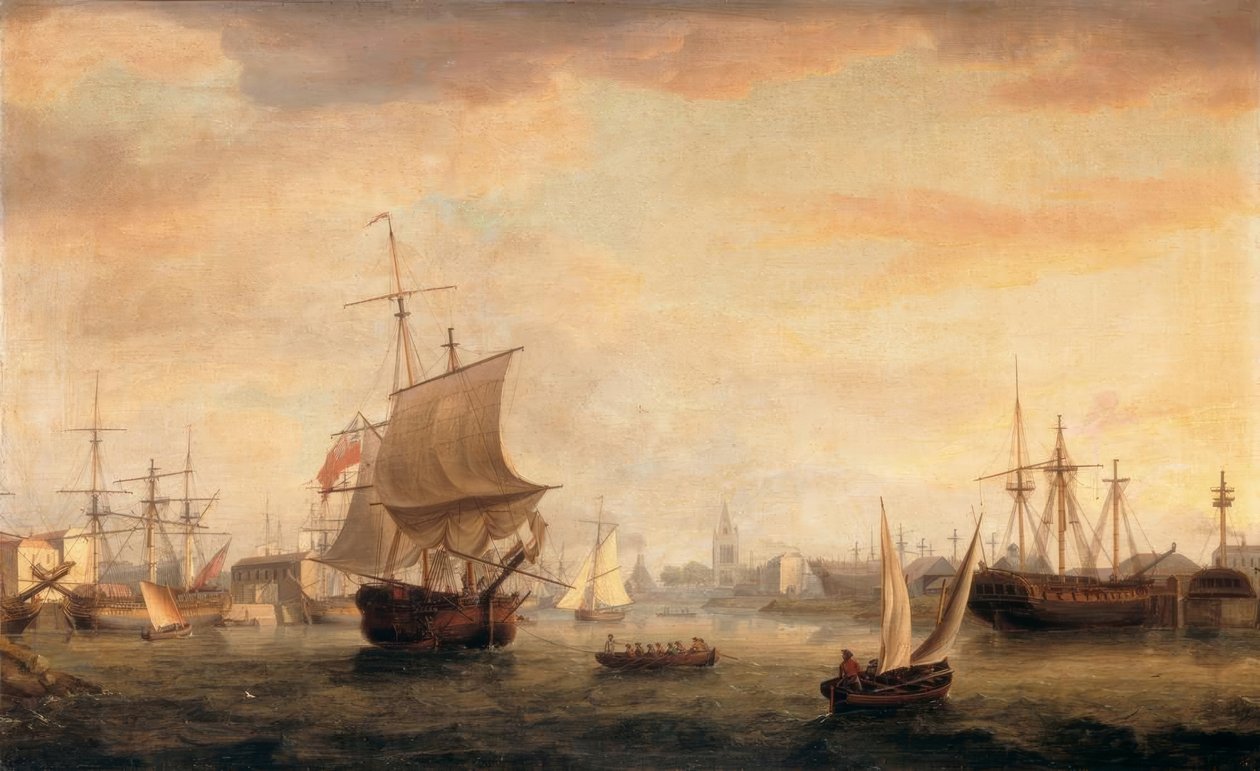 View of Bristol Dock and Quay by Thomas Whitcombe