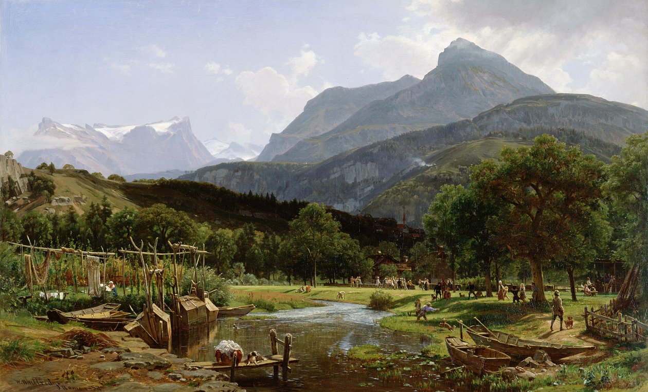 View Near Brunnen on Lake Lucerne, Switzerland by Thomas Worthington Whittredge
