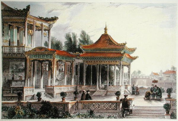 Pavilion of the Star of Hope, Tong Chow, c.1850 by Thomas (after) Allom