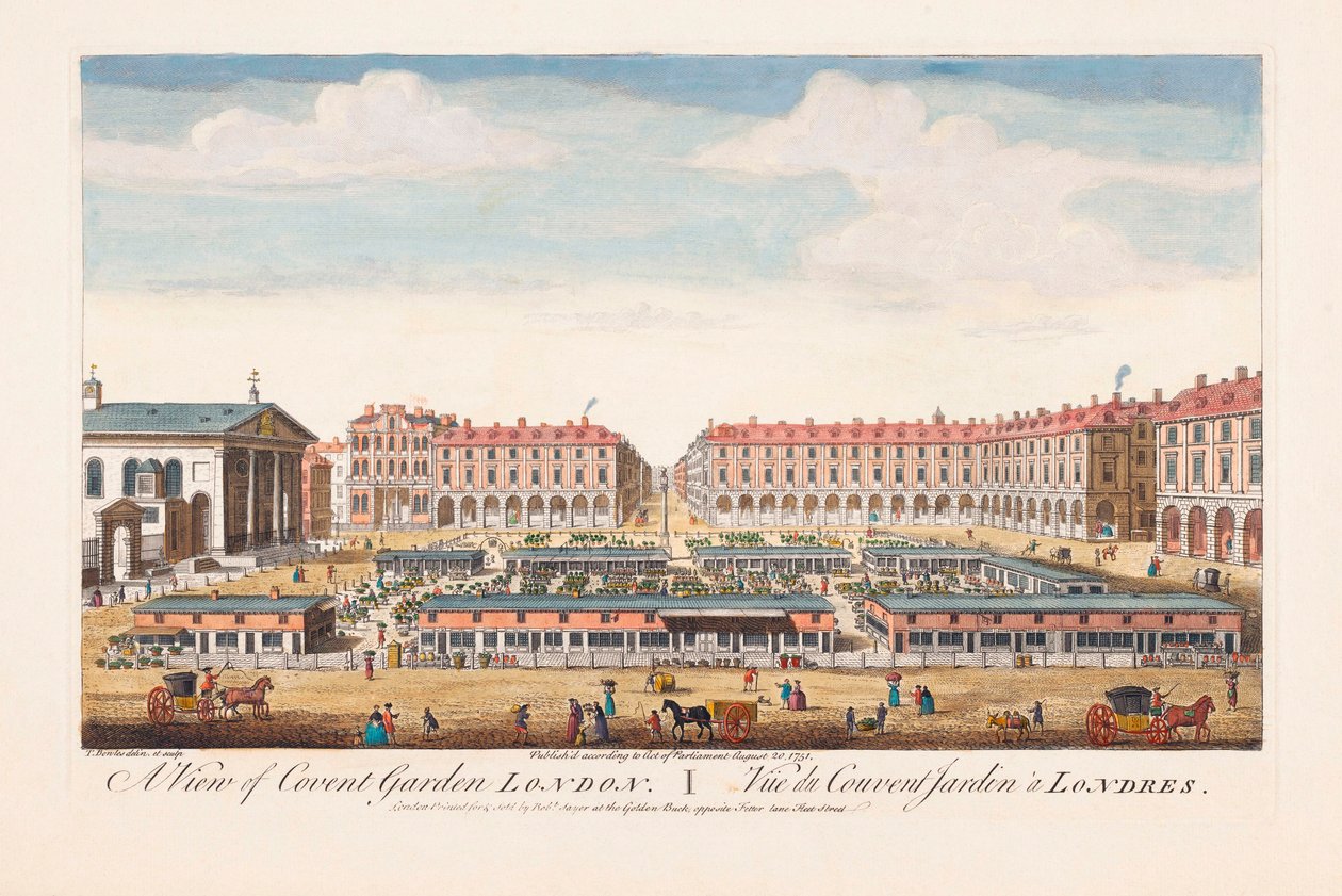 A View of Covent Garden, London by Thomas (after) Bowles