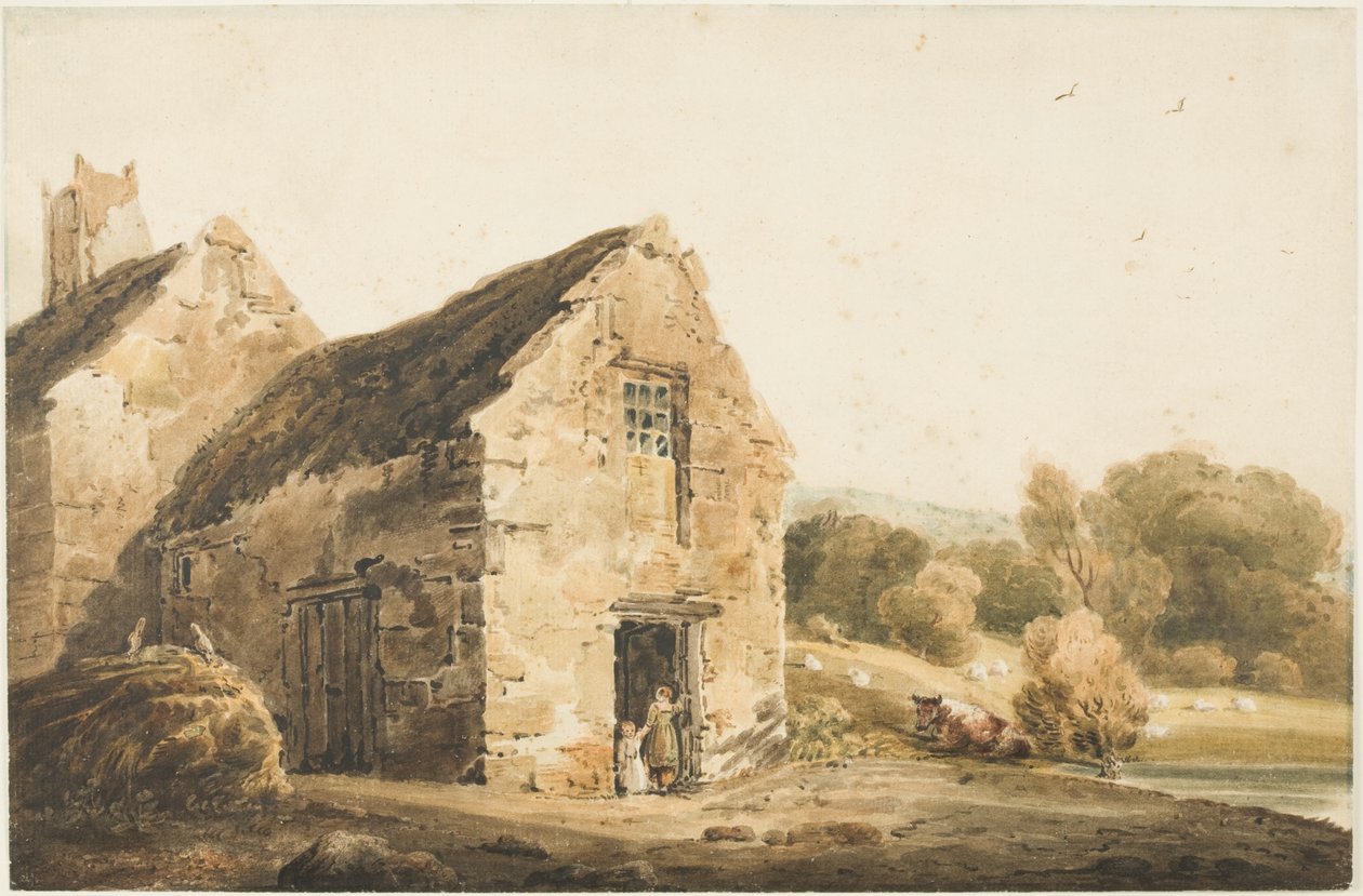 Cottages Near Newcastle Upon Tyne by Thomas (after) Girtin
