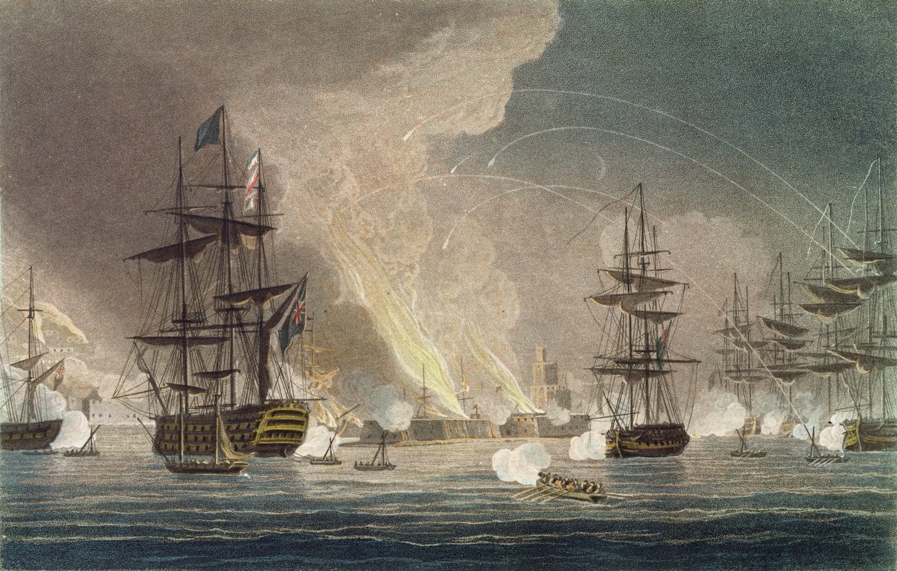 The Bombardment of Algiers by the Royal Navy by Thomas (after) Whitcombe