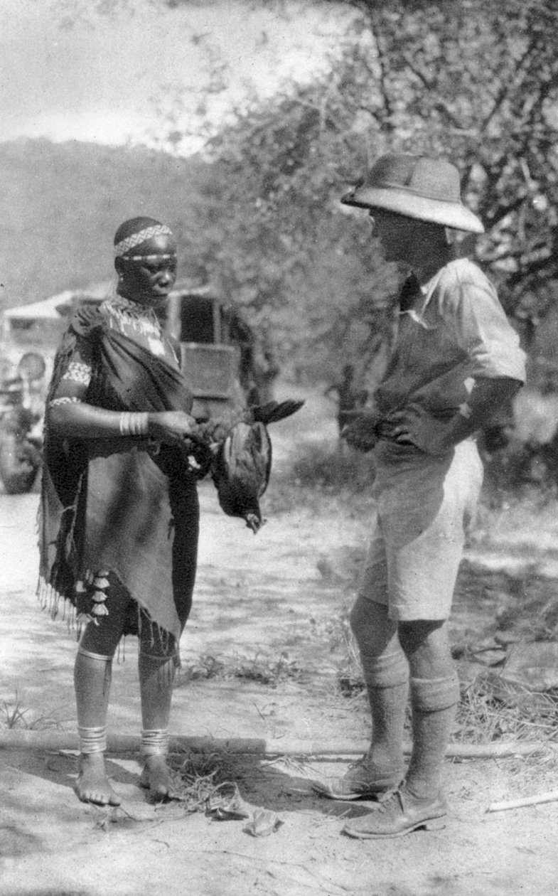 Errol Hinds making a deal in chickens, Wankie to Victoria Falls, Southern Rhodesia, 1925-1927 by Thomas A. Glover