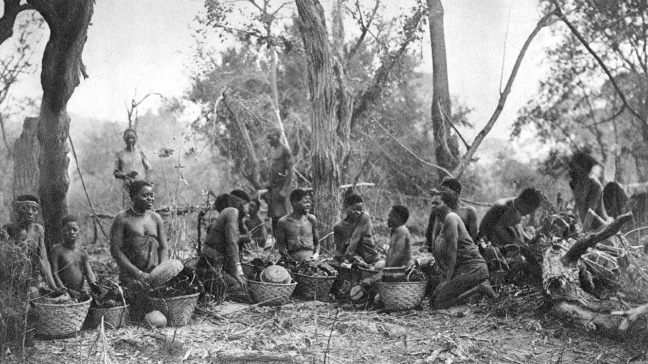 Native Women with Baskets of Hippo Meat, Karoo, South Africa, 1924-1927 by Thomas A. Glover