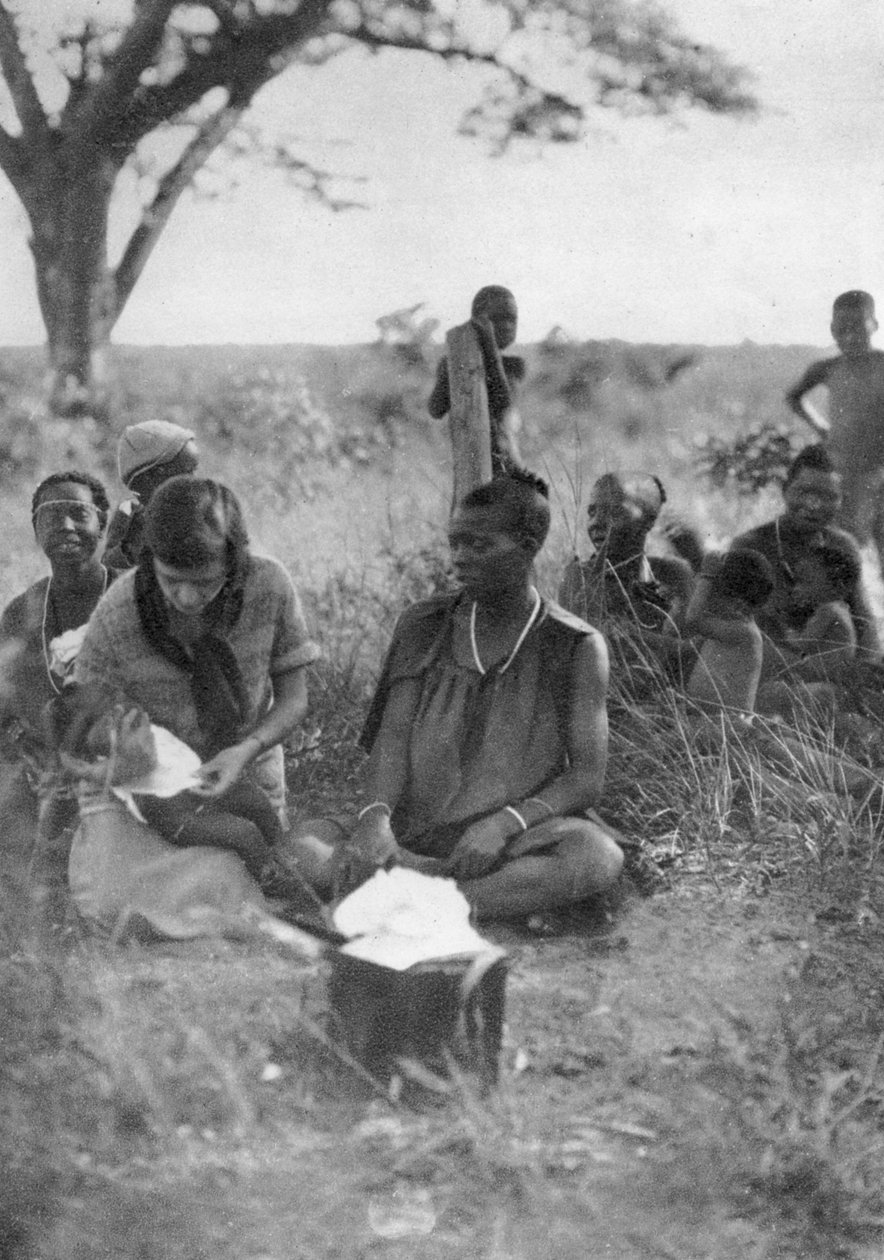 Stella Court Treatt Tending a Sick Baby, Bulawayo to Dett, Southern Rhodesia, c1924-c1925 1927 by Thomas A. Glover