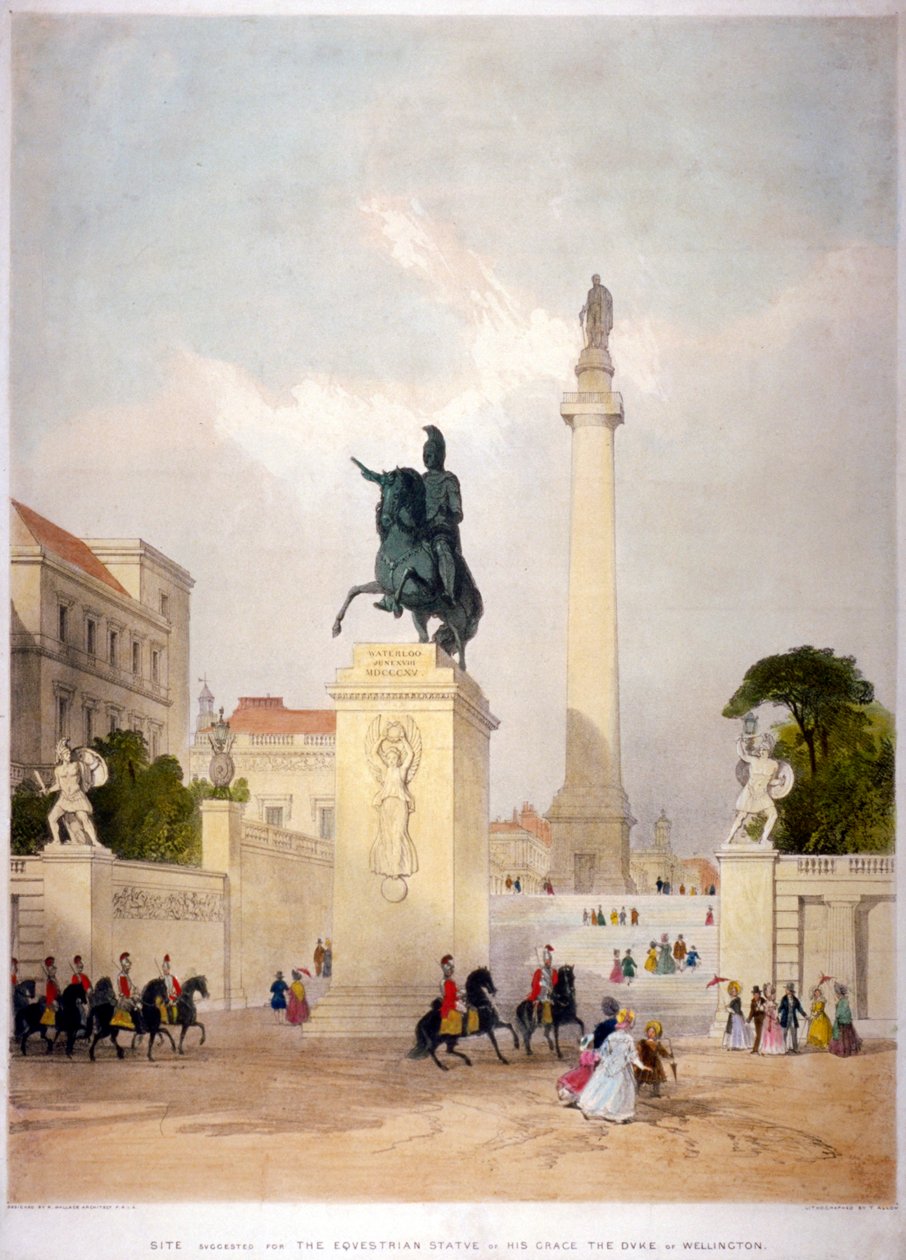 The Mall and Waterloo Place, Westminster, London, c. 1845 by Thomas Allom