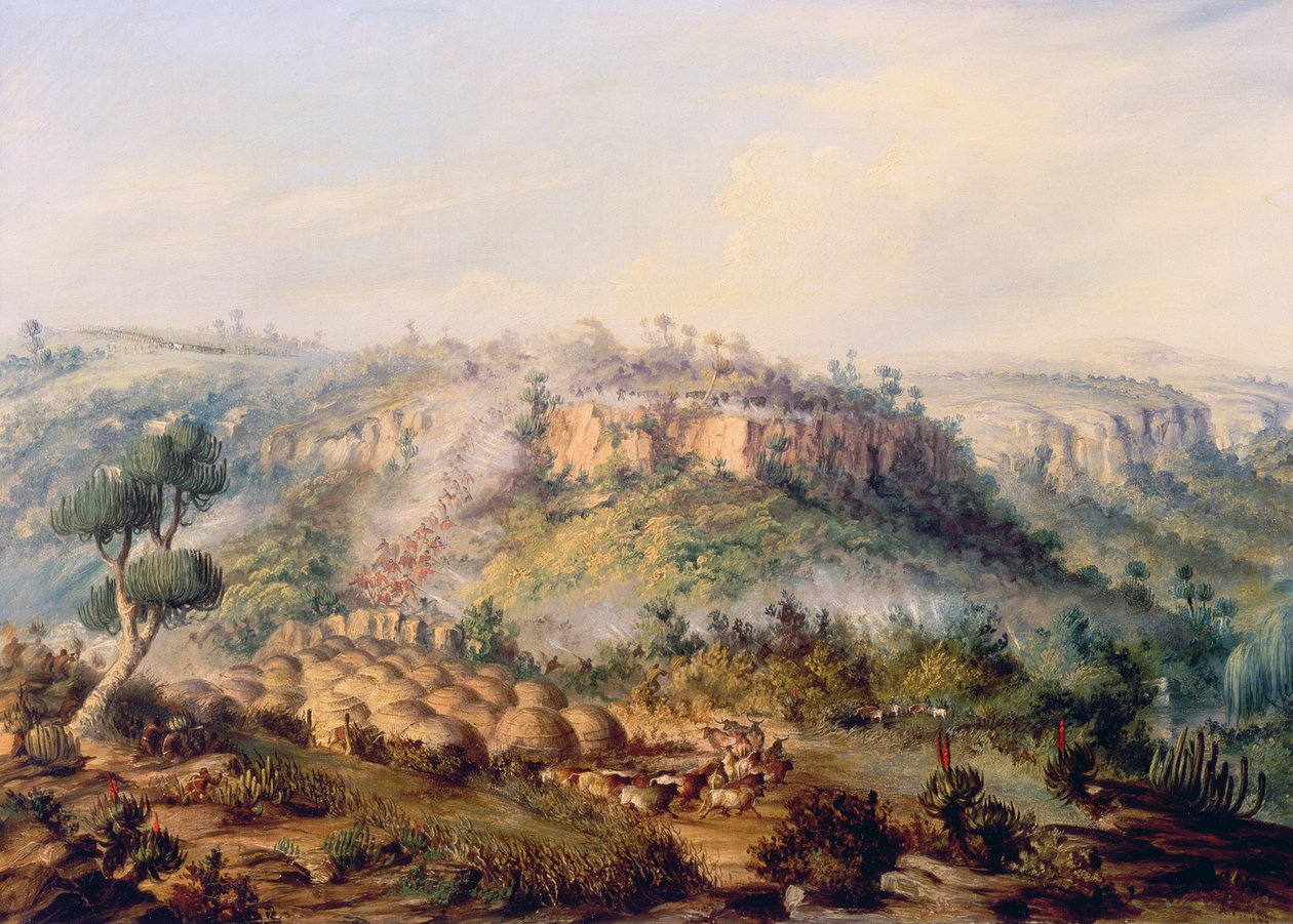 Attack on Stocks Kraall in the Fish River Bush by Thomas Baines