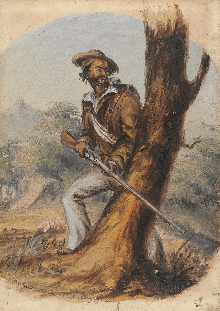 Barton Hottentot Kat River Levy by Thomas Baines