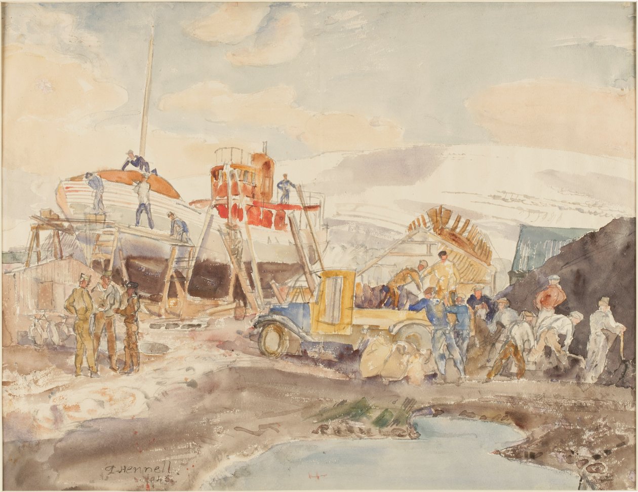 Coaling, North Quay, Akureyri, Iceland by Thomas Barclay Hennell