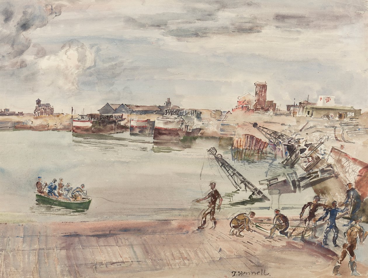 Docks ex entrepots (sic) du Port du Calais Bassin Ouest by Thomas Barclay Hennell