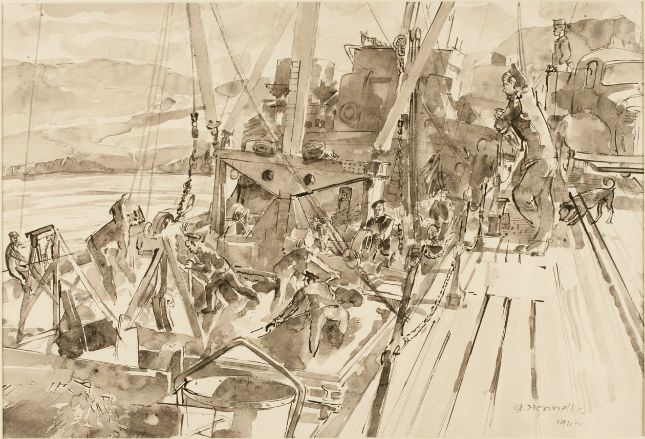 Unloading Coal, Hvitanes by Thomas Barclay Hennell