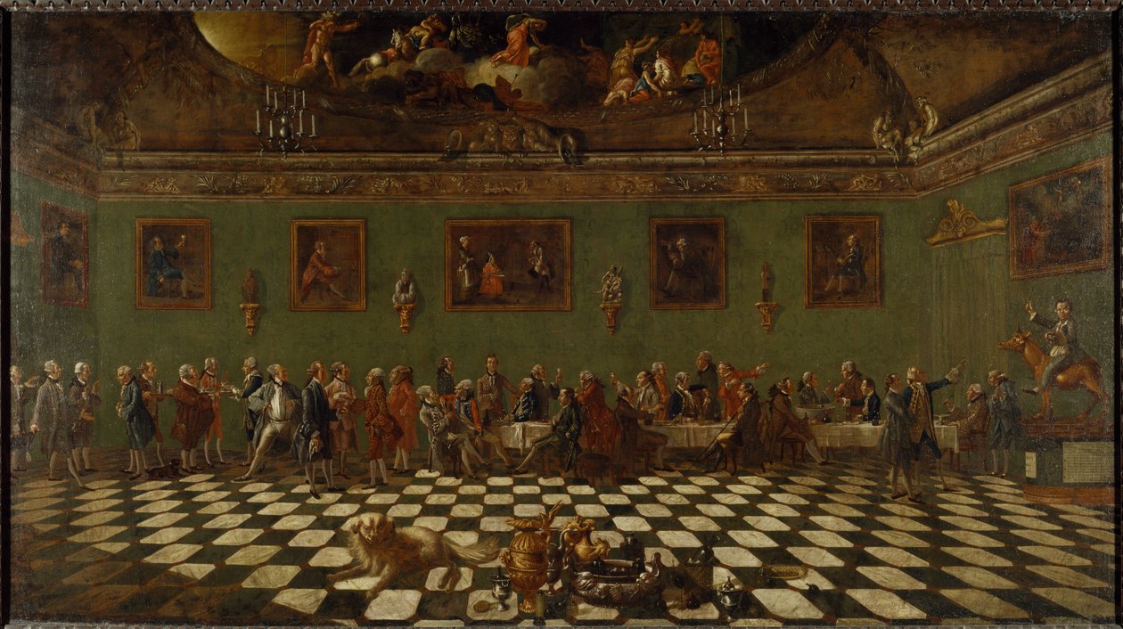 The English Club House at Florence by Thomas and Batoni Pompeo Girolamo Patch