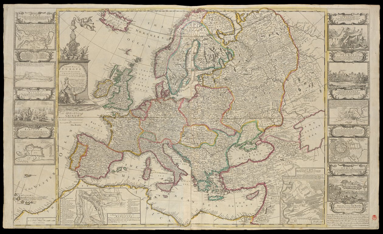 New Map of Europe Done from the Most Accurate Observations Communicated to the Royal Society
