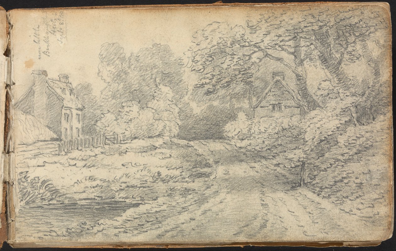 Album of Landscape and Figure Studies: A Road near Berkhampstead, Hertfordshire. Sept. 8, 1811 by Thomas Bradshaw