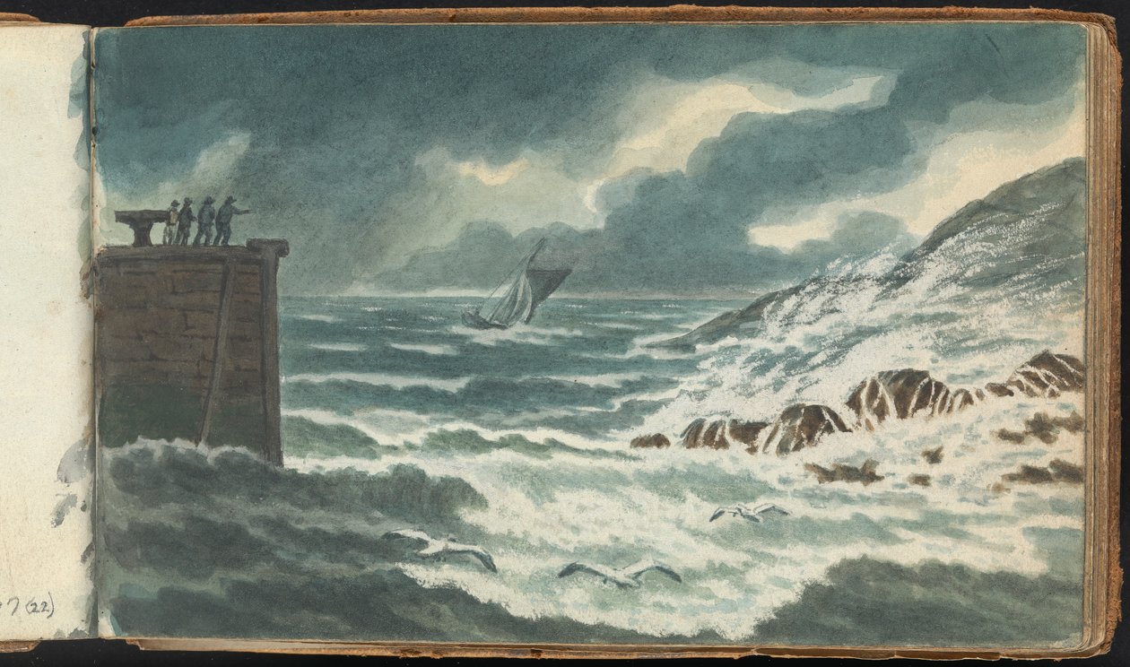 Album of Landscape and Figure Studies: Storm at Sea by Thomas Bradshaw