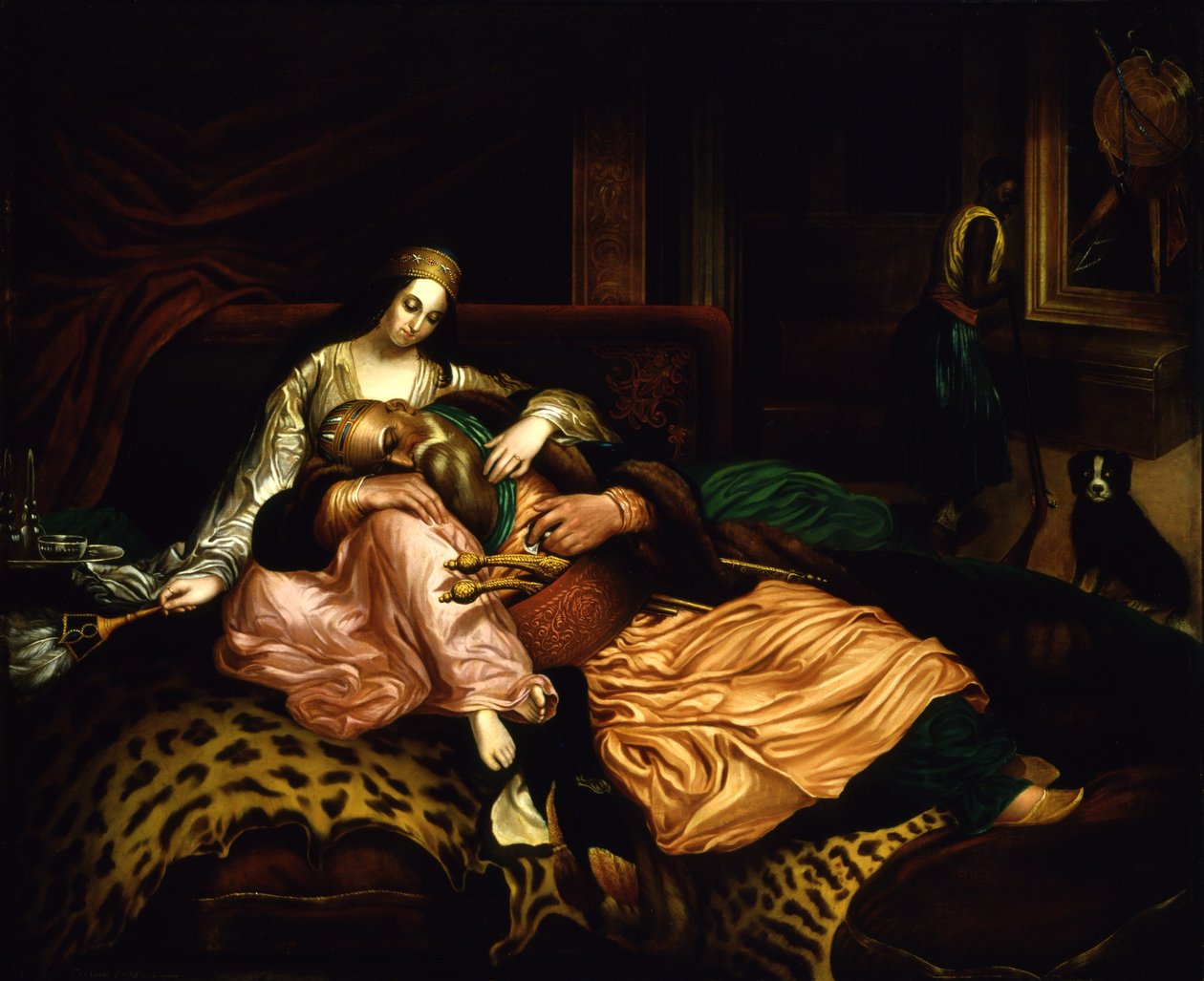 Interior Scene with Sultan and Concubine by Thomas Buchanan Read