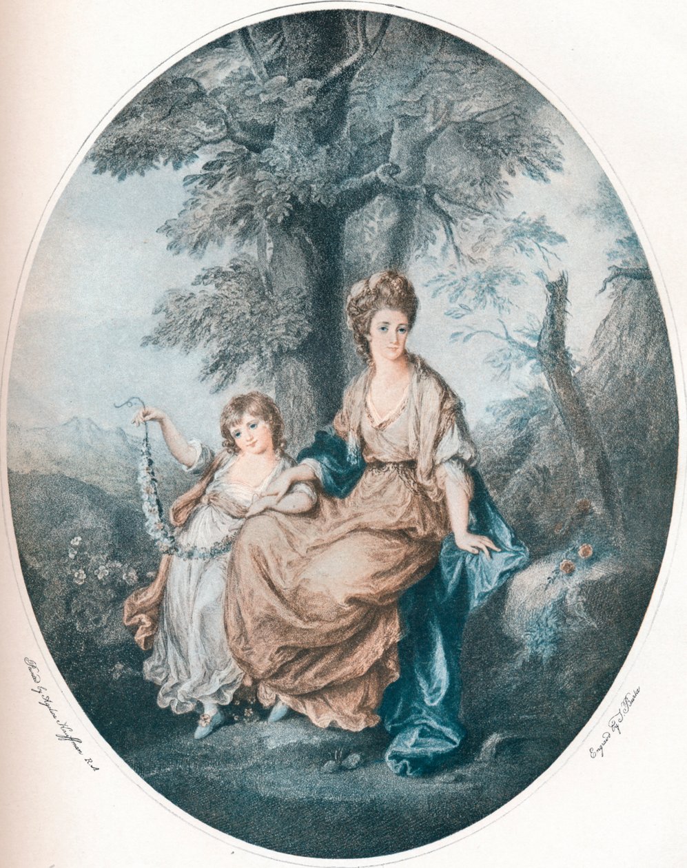 Lady Rushout and her Daughter, 1784, 1902 by Thomas Burke