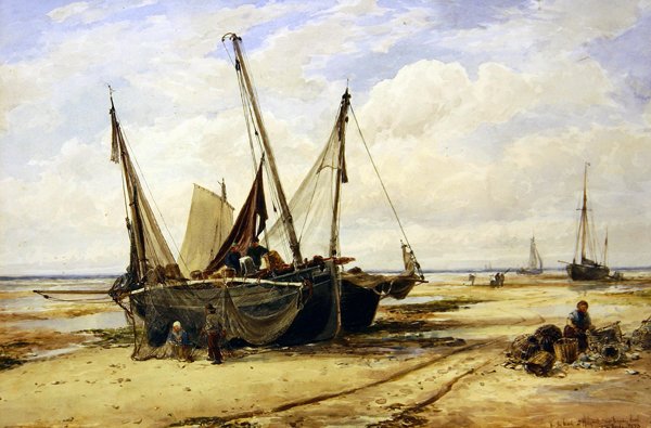 At the Beach at Holywell, Near Beachey Head by Thomas Bush Hardy
