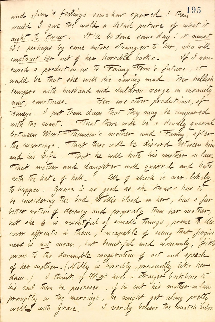 Describes a Talk with Jesse Haney about Fanny Fern and her Daughters. Transcription by Thomas Butler Gunn