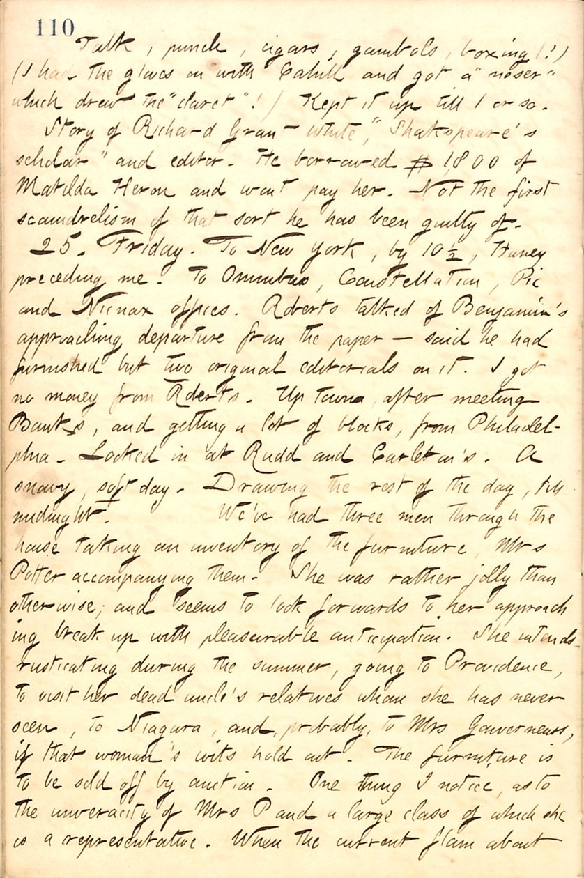 Thomas Butler Gunn Diaries - Volume 10, page 123, February 24-25, 1859 by Thomas Butler Gunn