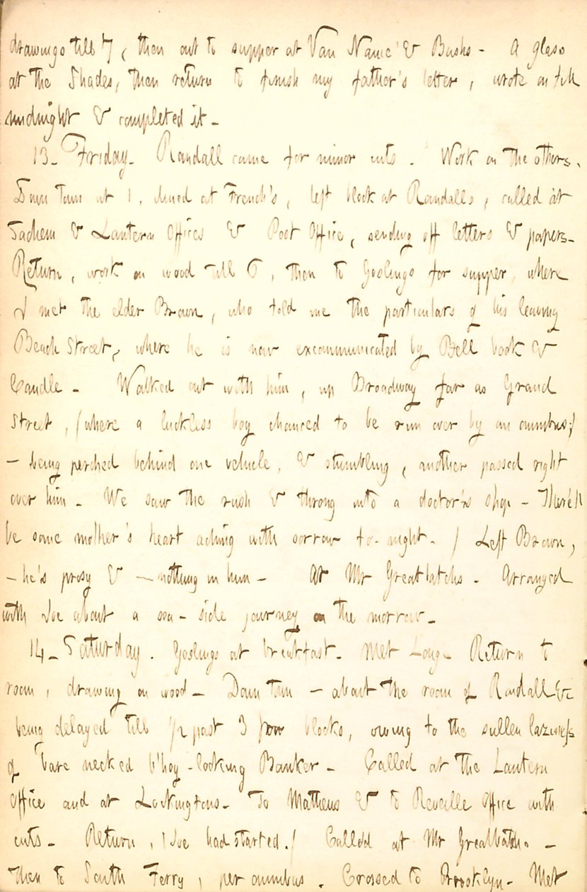 Thomas Butler Gunn Diaries - Volume 5, page 16, August 12-14, 1852 by Thomas Butler Gunn