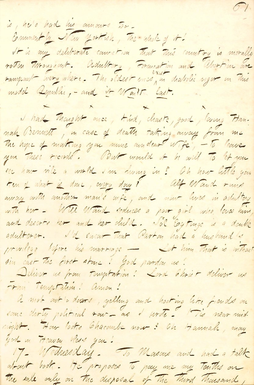 Thomas Butler Gunn Diaries - Volume 8, page 68, September 16-17, 1856 by Thomas Butler Gunn