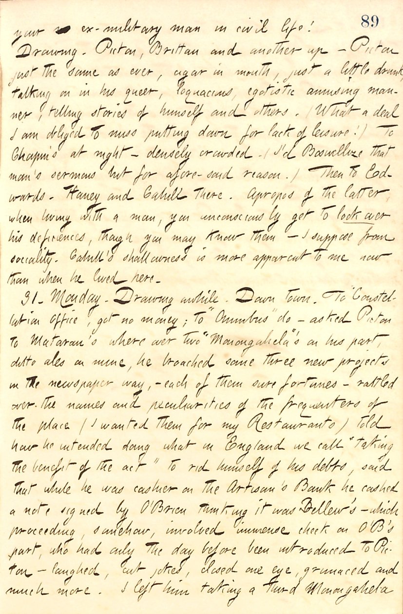 Thomas Butler Gunn Diaries: Volume 10, page 101, January 30-31, 1859 by Thomas Butler Gunn