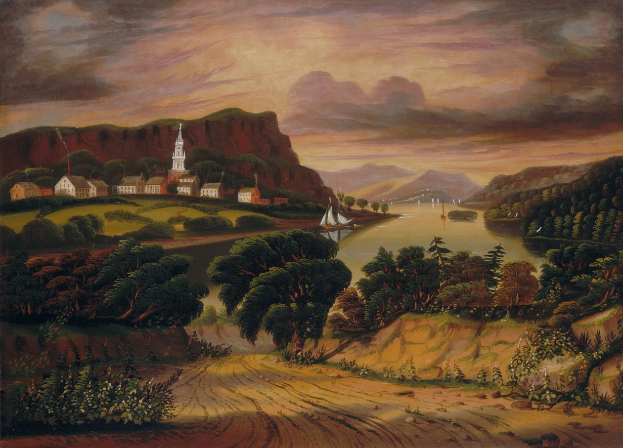 Lake George and the Village of Caldwell, mid 19th century by Thomas Chambers