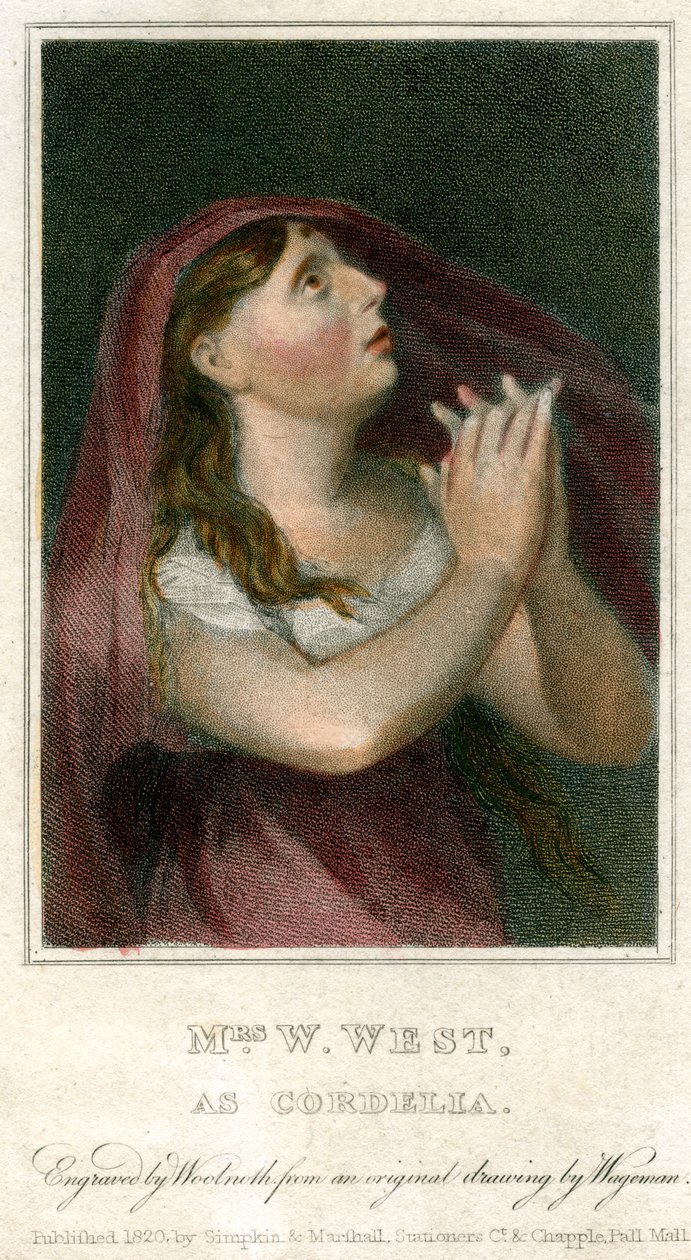 Mrs. W. West as Cordelia by Thomas Charles Wageman