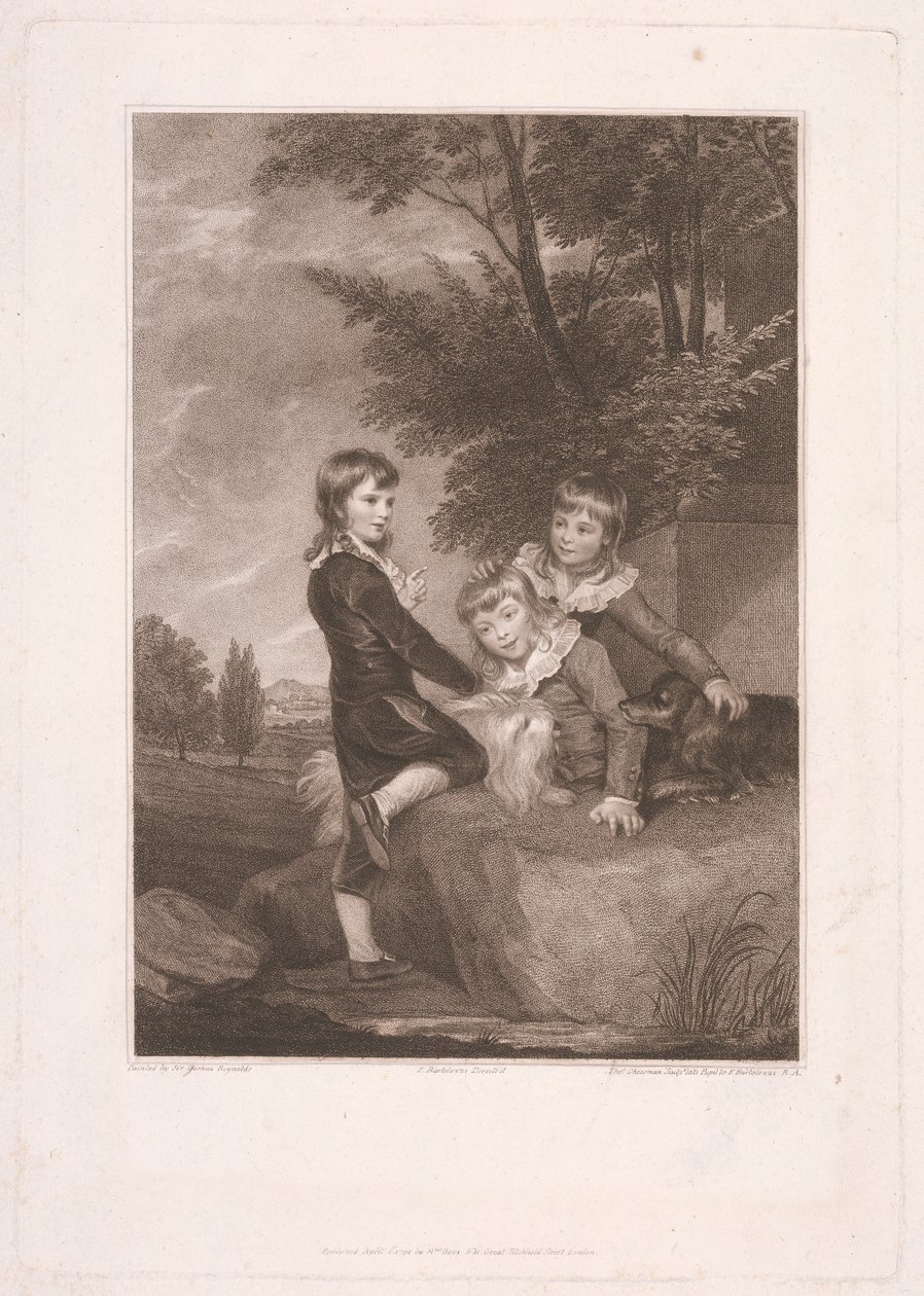 Thomas Philip Third Lord Grantham, Afterwards Earl De Grey, with His Brothers, Frederick John and Philip by Thomas Cheesman