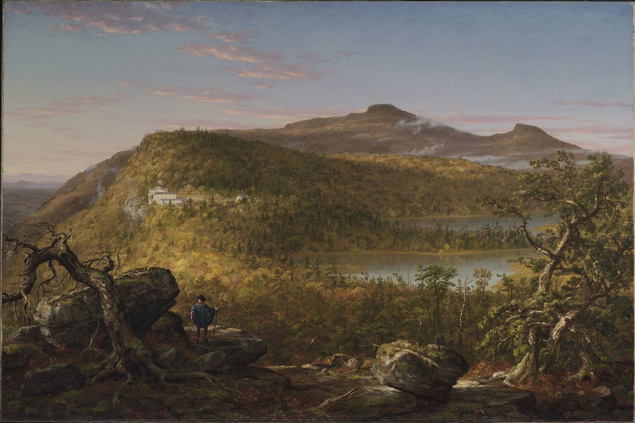 A View of the Two Lakes and Mountain House, Catskill Mountains, Morning by Thomas Cole