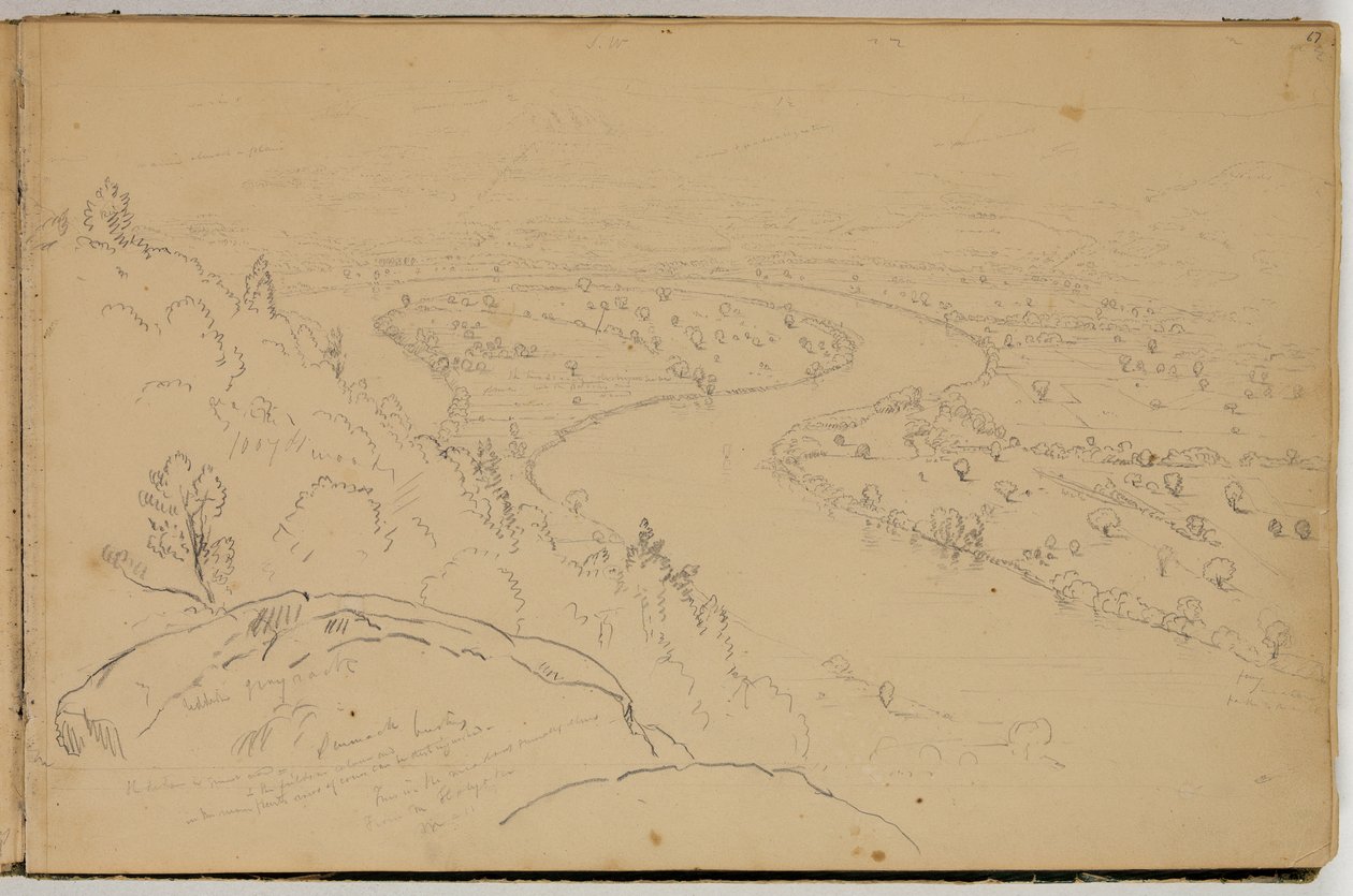 Panorama of the Oxbow on the Connecticut River as seen from Mount Holyoke by Thomas Cole