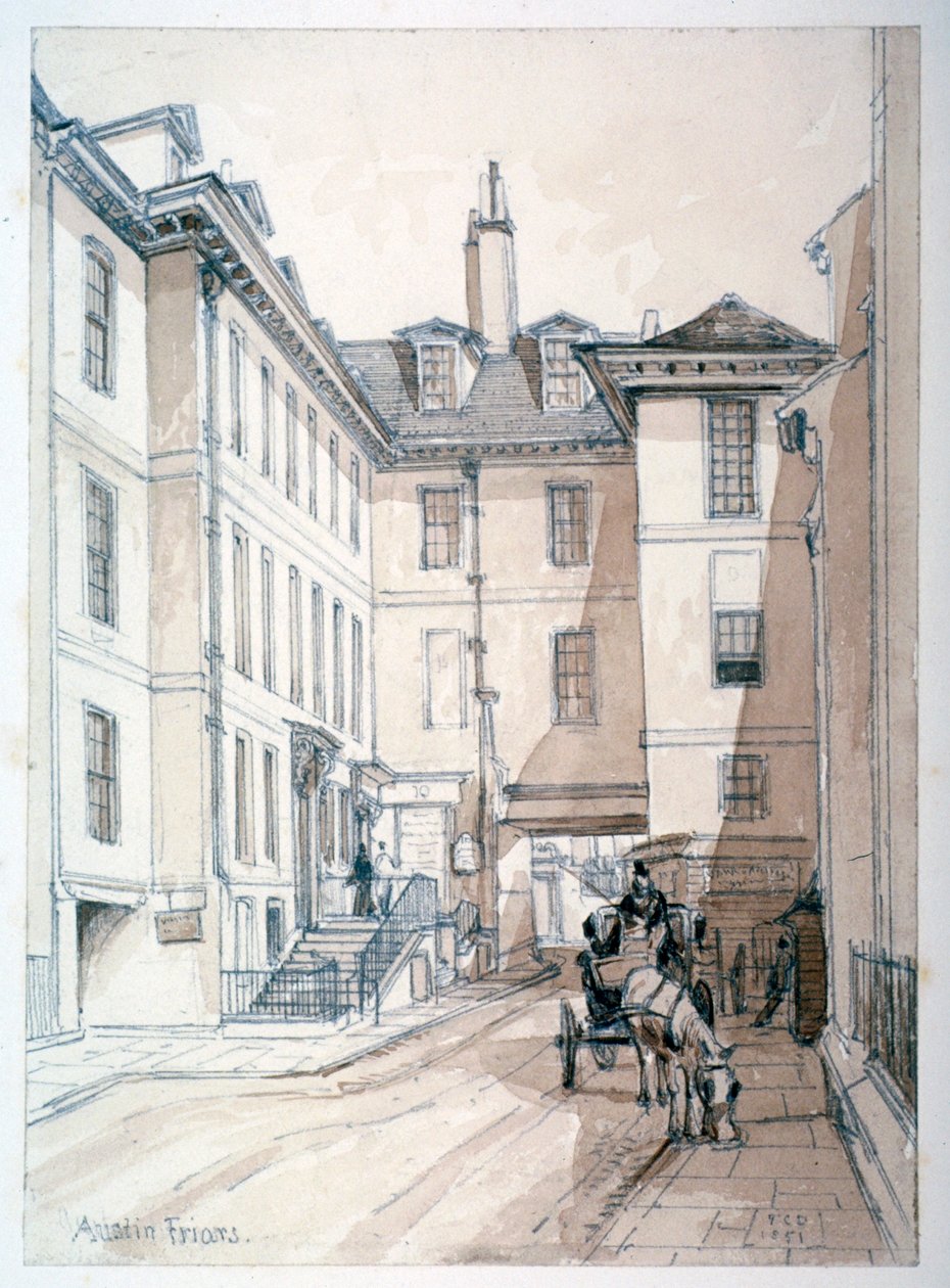 Austin Friars Street, City of London, 1851 by Thomas Colman Dibdin