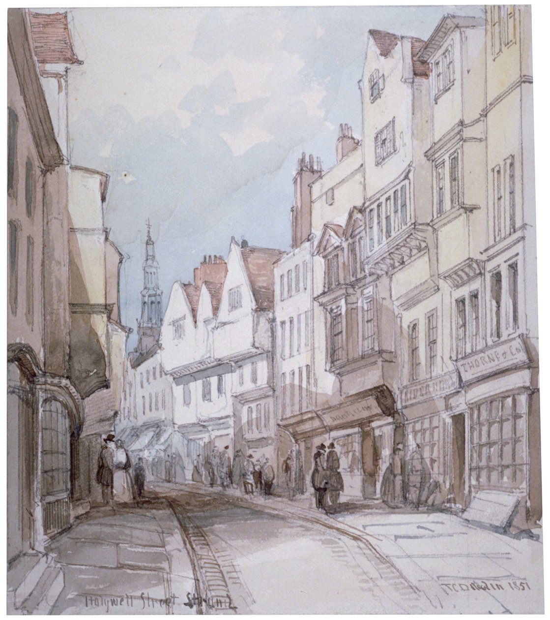 View of Holywell Street, Westminster, London by Thomas Colman Dibdin