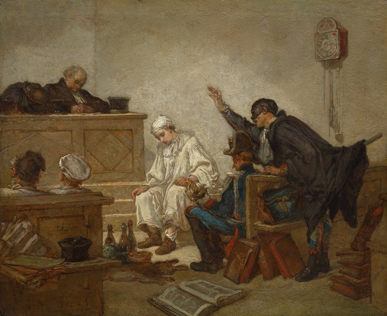 Pierrot in Criminal Court by Thomas Couture