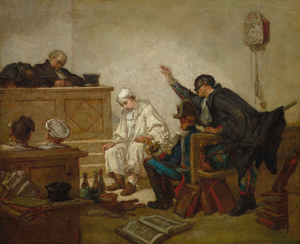 Pierrot in Criminal Court by Thomas Couture
