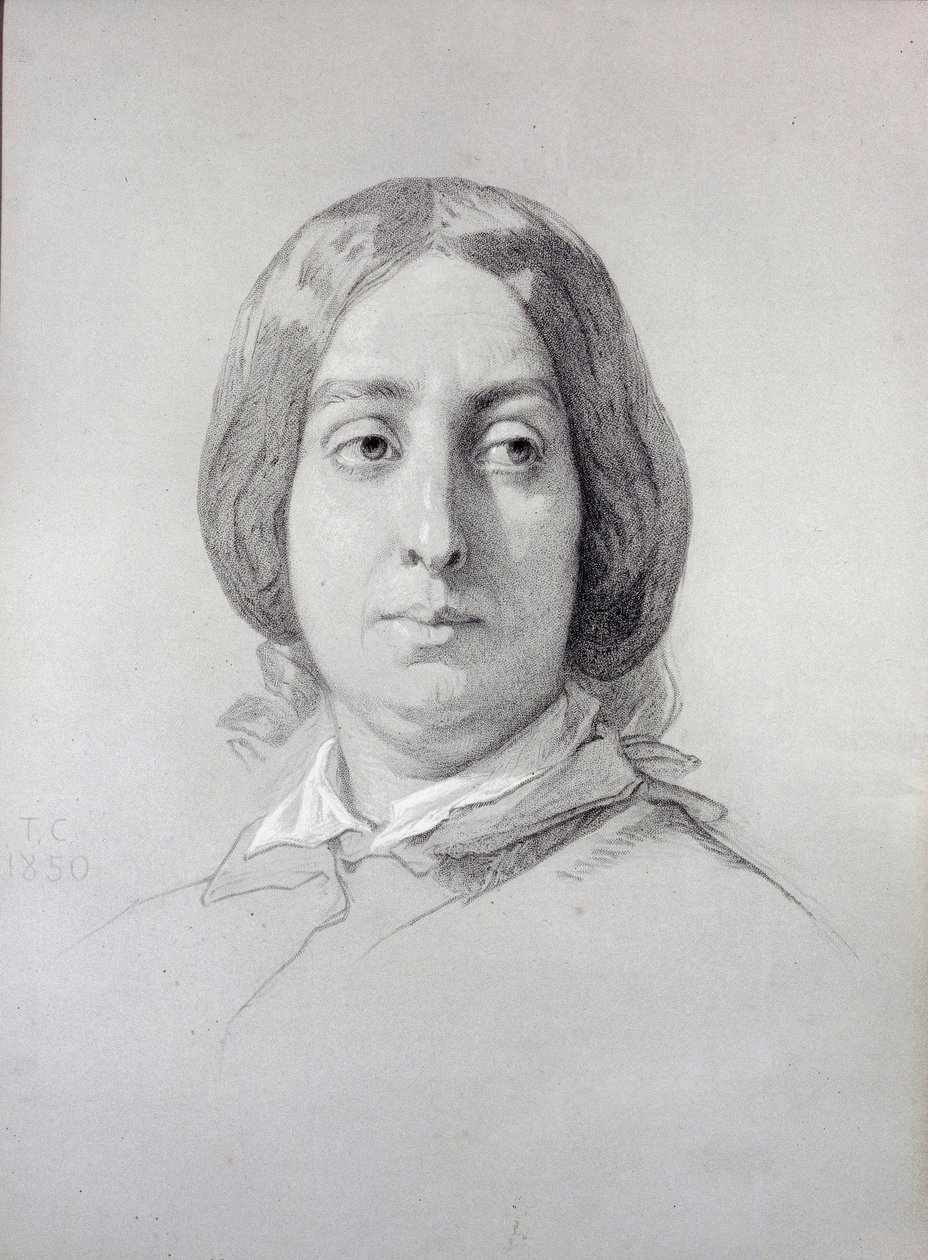 Portrait of the Woman of Letters George Sand (1804-1876) Aurore Dupin, Baroness Dudevant Drawing by Thomas Couture (1815-1879) 1844 Paris, Musee de la Vie Romantique by Thomas Couture