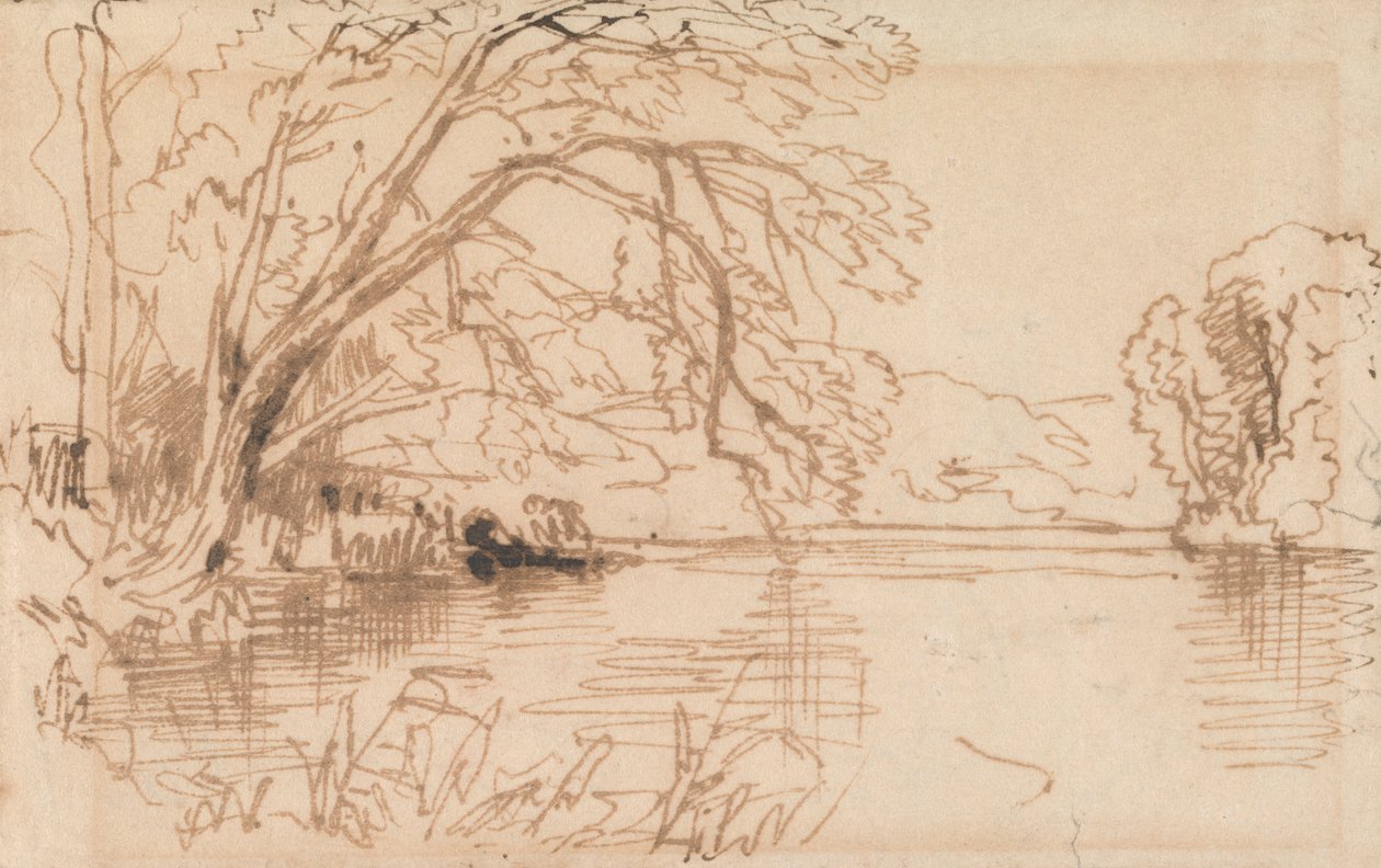 A Tree Overhanging a River by Thomas Creswick