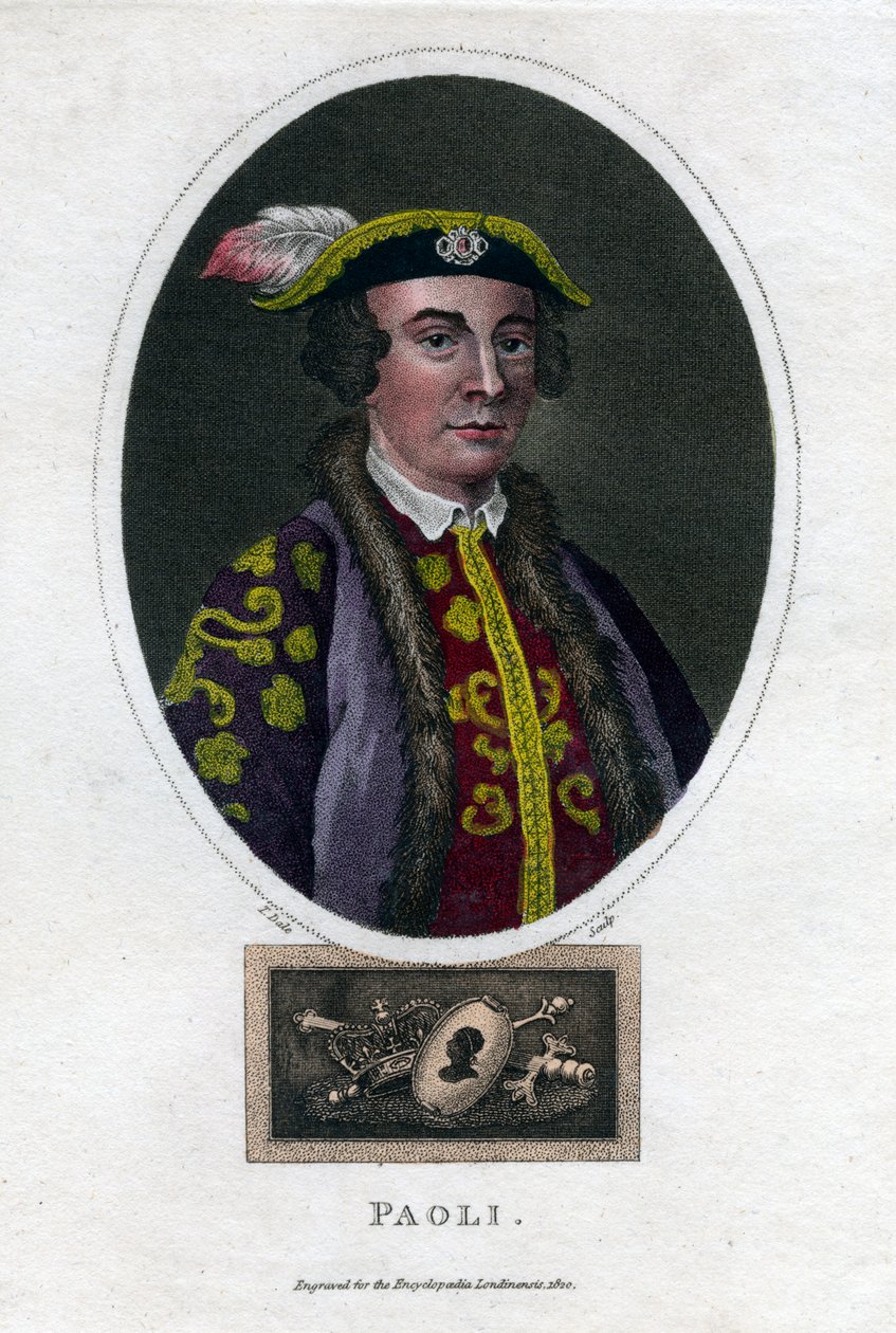 Pascal Paoli, 18th century Corsican general and patriot, 1820 by Thomas Dale