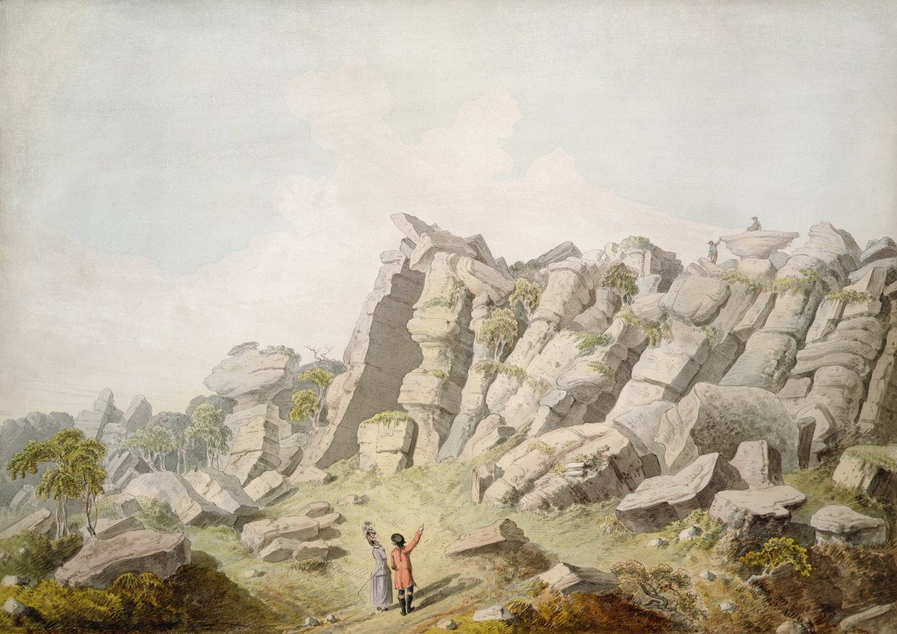 Figures at Brimham Crags by Thomas Daniell