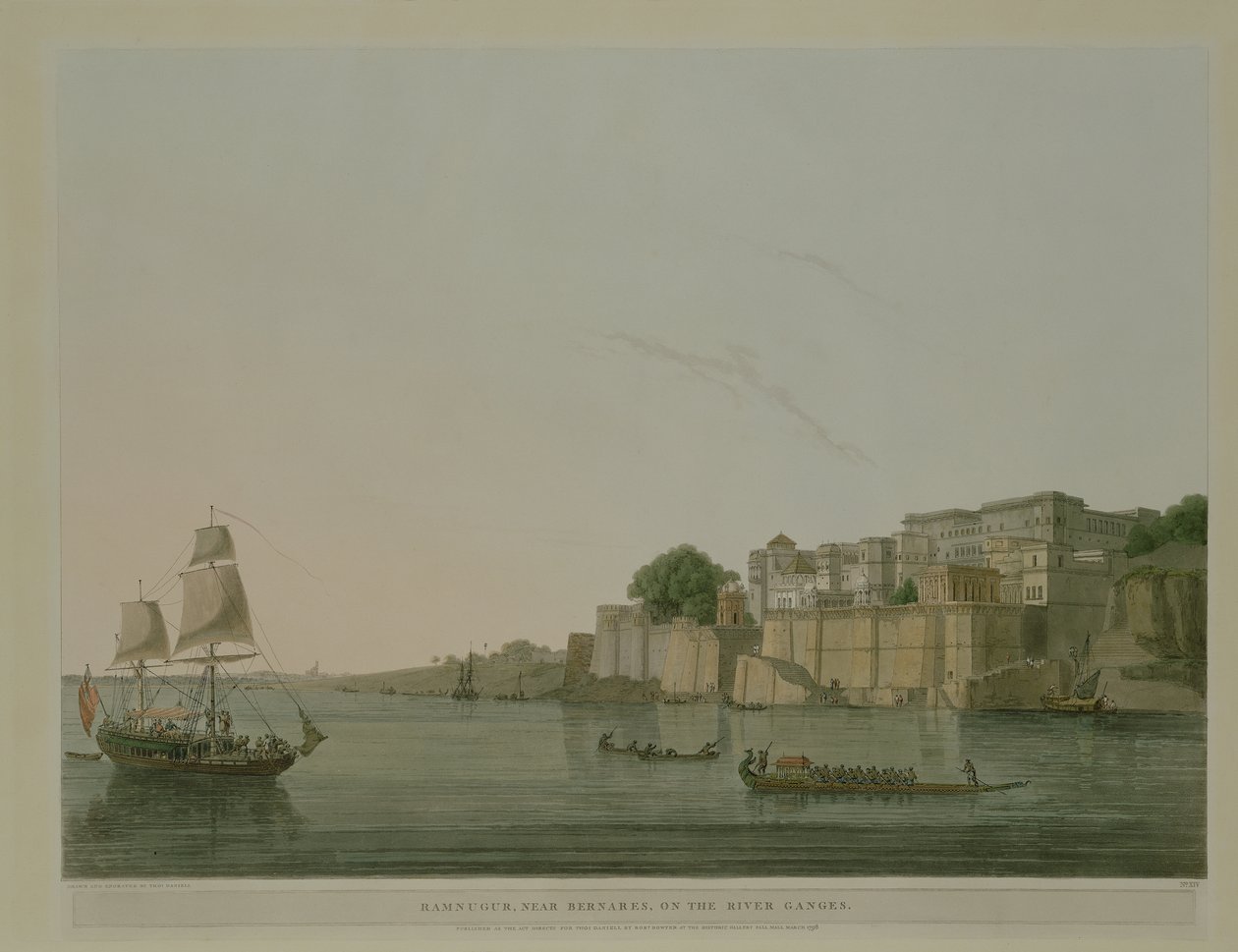Ramnurgur, near Benares on the River Ganges, 1796 by Thomas Daniell