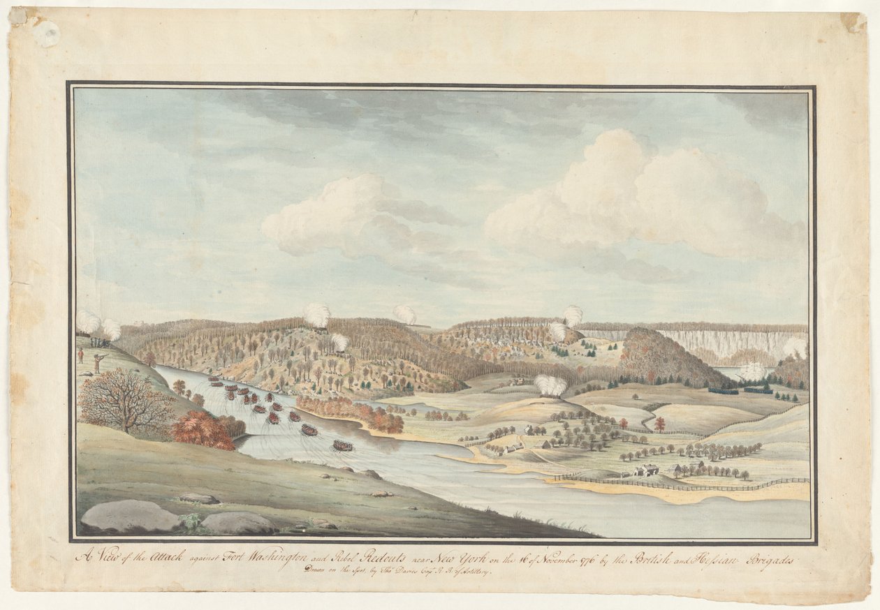 Attack against Fort Washington, c.1776-1812 by Thomas Davies
