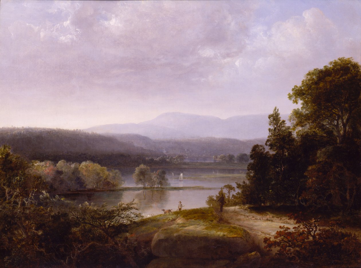 River View with Hunters and Dogs by Thomas Doughty